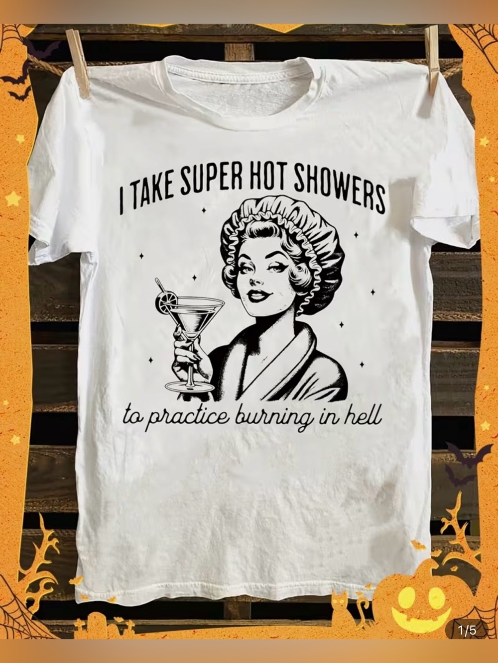 NWOT Graphic Tee "I Take Super Hot Showers" - White Cotton Tee, Multiple Sizes